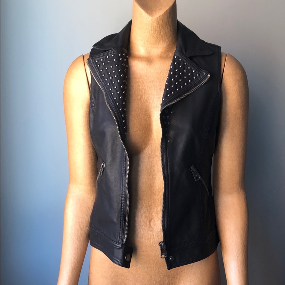 2/$40 New Buffalo faux leather studded vest